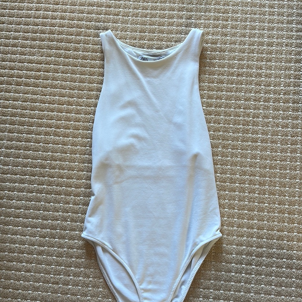 zara seamless white bodysuit